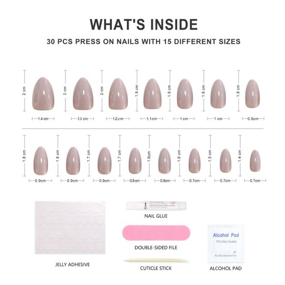 Cocoa-SheSlay Soft Gel Press-On Nails – 30pcs Full Kit - Picture 4 of 4